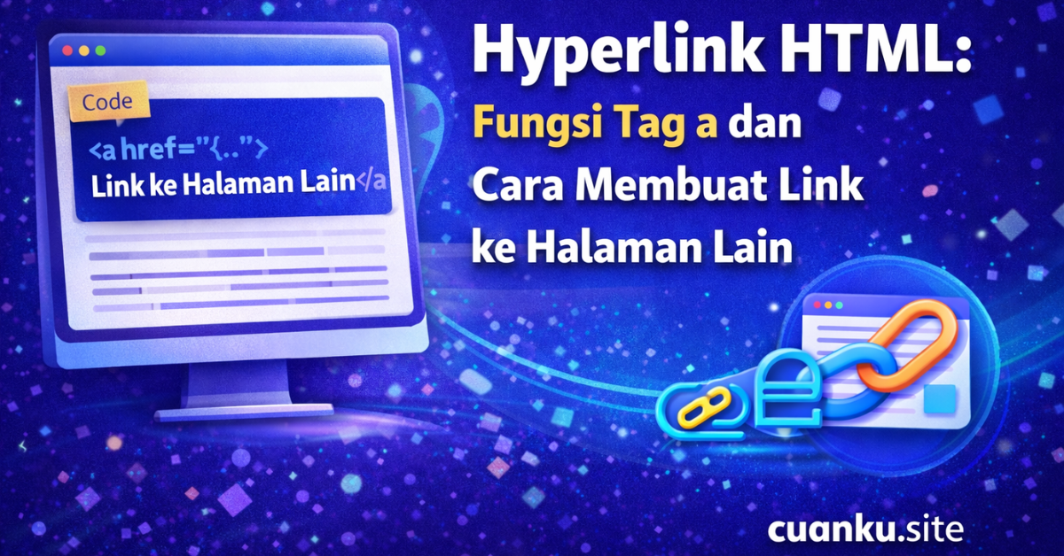 contoh hyperlink html menggunakan tag a dan atribut href