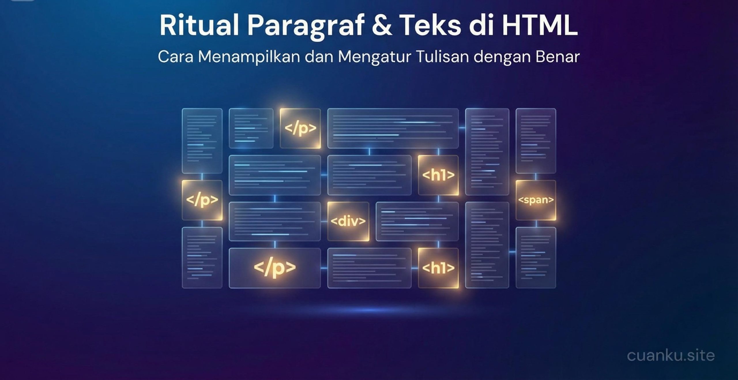 contoh paragraf html menggunakan tag p dan elemen teks dasar