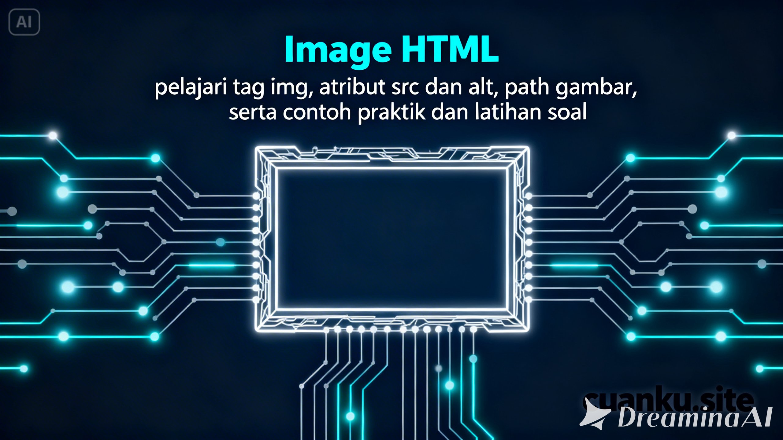 contoh kode image html menggunakan tag img dan atribut src alt