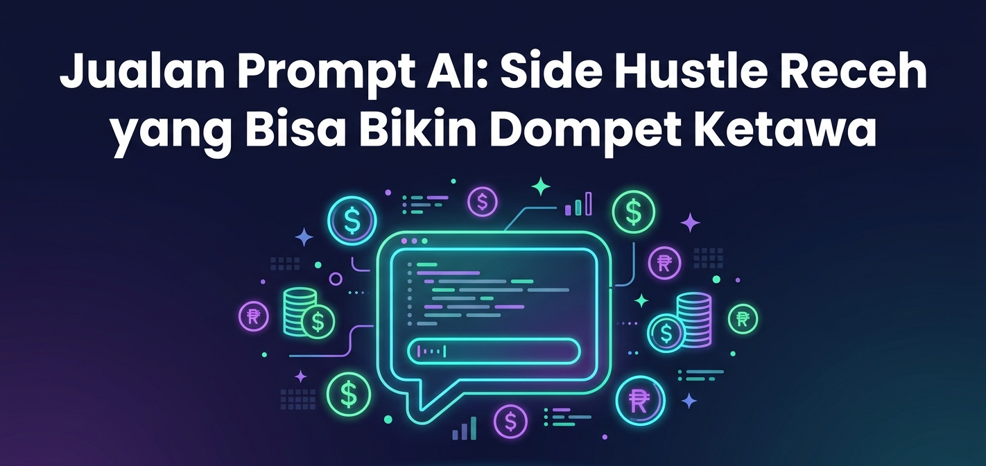 ilustrasi jualan prompt AI sebagai side hustle tanpa modal untuk anak muda
